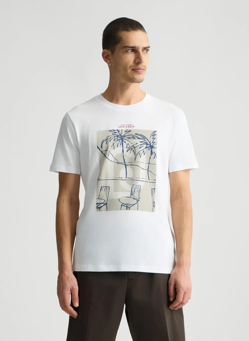 ليو جو T-shirt white with print